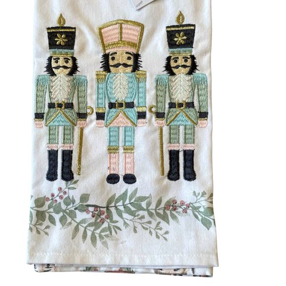 Christmas Pastel Nutcracker Kitchen Towels 20 x 28 Set of 2 Embroidered New - Picture 3 of 8